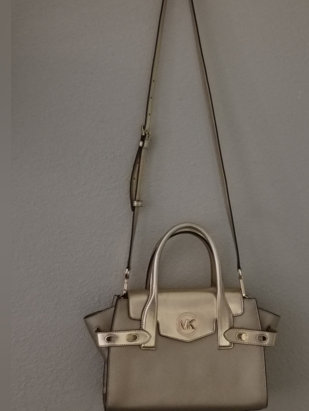 Michael Kors Metallic Gold Crossbody Satchel